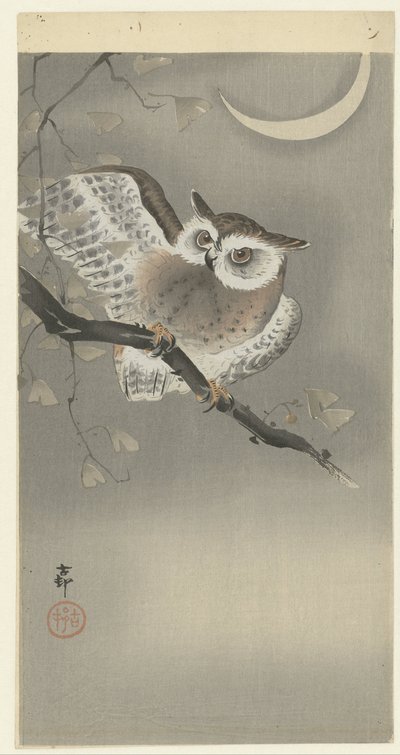 Po sloupci voda l člen stříbrný k od Ohara Koson