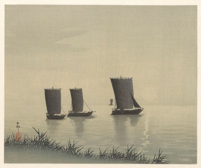 rybářské lodě od Ohara Koson