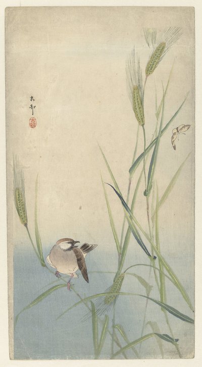 Pták a motýl od Ohara Koson