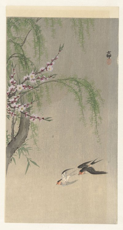 Vlaštovky v letu od Ohara Koson