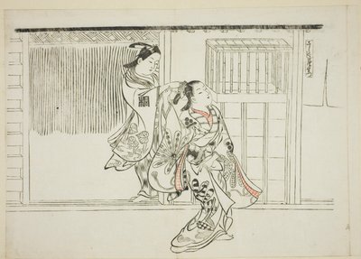 Hřeben Rašomon (Sashigushi Rashomon), č. 3 ze série 12 grafik zobrazujících parodie na divadelní hry od Okumura Masanobu