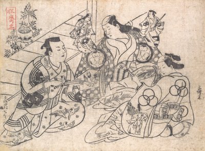 Scéna z dramatu, 1710-13., 1710-13. od Okumura Masanobu