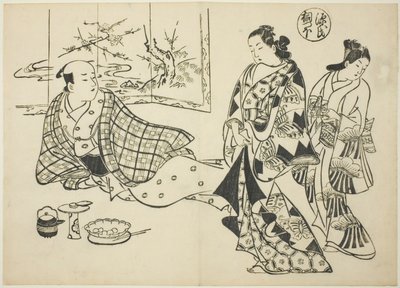 Kapitola Kiritsubo z „The Tale of Genji“ (Genji Kiritsubo), ze série parodií Genji od Okumura Masanobu