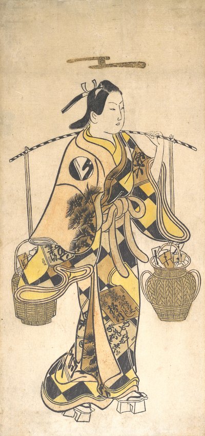 Mladý muž jako prodejce proroctví lásky, ca. 30. léta 18. století, ca. 30. léta 18. století. od Okumura Toshinobu.