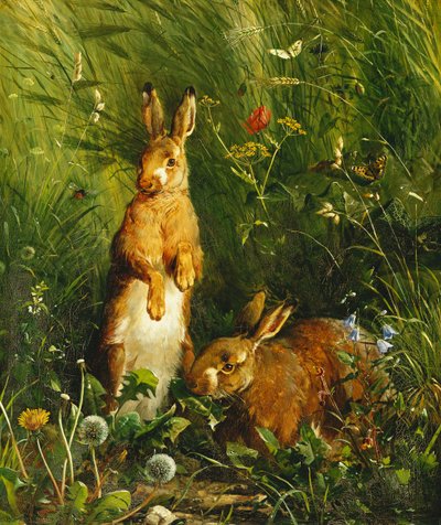 Zajíci, 1878 od Olaf August Hermansen