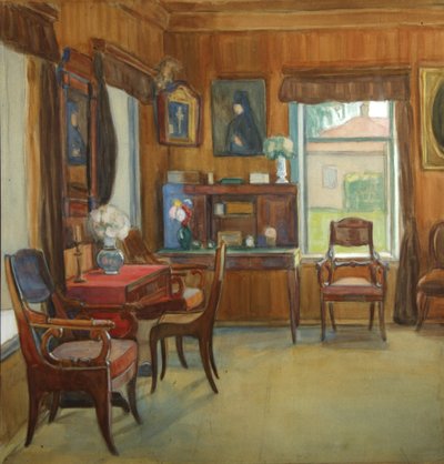 Interiér v domě ve vesnici Čegodajevo, 1900 od Olga Nikolayevna Korovina