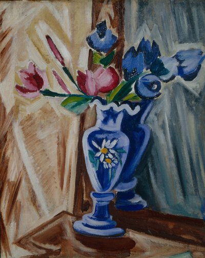 Modrá váza s květinami, 1913 od Olga Rozanova