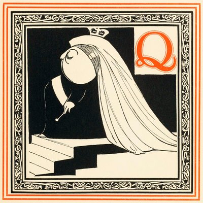 Q je královna, tak vznešená a svobodná, z hospody An Alphabet of Celebrities. 1899. od Oliver Hereford