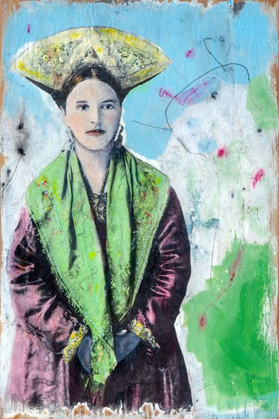 Damina russa , 2024 (kombinovaná technika na dřevě) od Olivia Gozzano