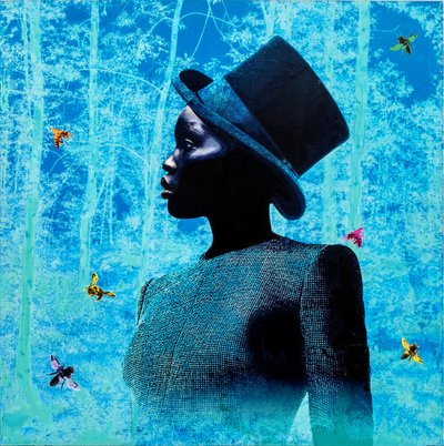 Teletrasporto, 2022 (kombinovaná technika na plátně) od Olivia Gozzano