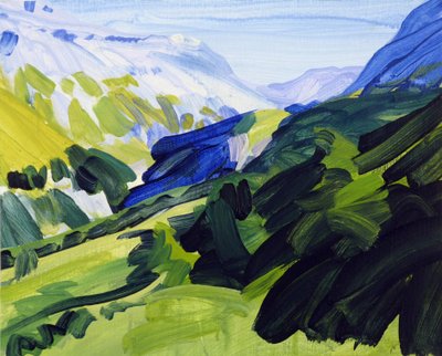 Leukerbad 34, 2017 (akryl na plátně) od Olivier Morel