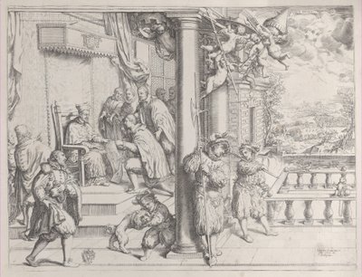 Mladý muž předkládá svou tezi kardinálu Aldobrandinimu, 1620., 1620. od Oliviero Gatti