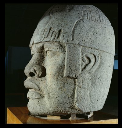 Colossal Head 4 ze San Lorenzo, Veracruz, Mexiko, preclassic (čedič) od Olmec