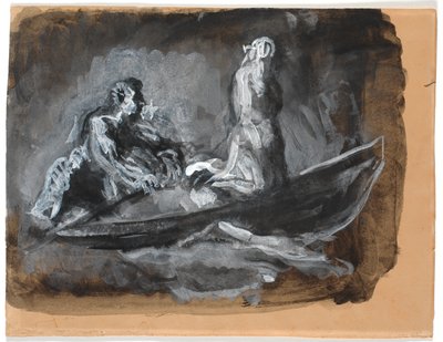 Charonova loď. Psyche je vedena přes Styx od Oluf Hartmann