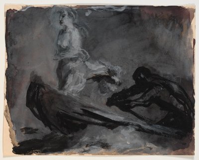 Charonova loď. Psyché se nese přes řeku Styx od Oluf Hartmann