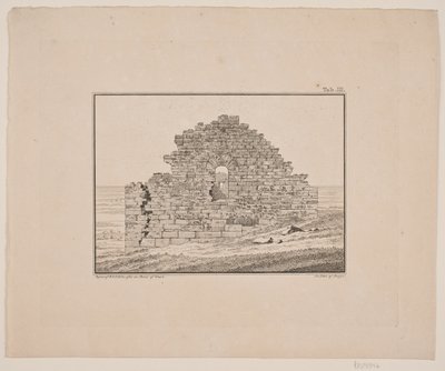 Zřícenina kostela v Grónsku. Ilustrace pro W.A. Grah. Výzkumná cesta na východní pobřeží Grónska od Oluf Olufsen Bagge