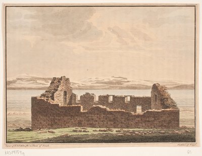 Zřícenina kostela v Grónsku. Ilustrace pro W.A. Grah. Výzkumná cesta na východní pobřeží Grónska od Oluf Olufsen Bagge