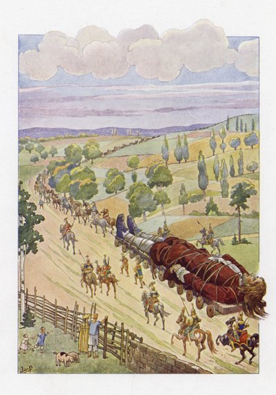 Ilustrace pro Gullivers Travels od Onfray de Breville Job