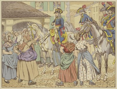 V Paříži v roce 1795 během hladomoru jedna rybí žena vyčítala Napoleonovi, že tloustne na úkor lidu. S úsměvem odpověděl Podívej se na mě a řekni, kdo z nás dvou je nejtlustší? (barevně rozsvíceno od Onfray de Breville Job