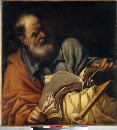 Svatý Tomáš, apoštol. (Apoštol svatý Tomáš). Obraz Orazio Borgianni (1578-1616), olej na plátně, italské umění (Řím) od Orazio Borgianni