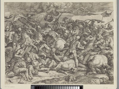 Bitva o Milvijský most od Orazio Farinati (attributed to)