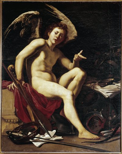 Vítězná láska - Vítězná láska - Obraz Orazio Riminaldi (1486-1630) od Orazio Riminaldi