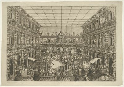Naumachia na nádvoří Palazzo Pitti od Orazio Scarabelli