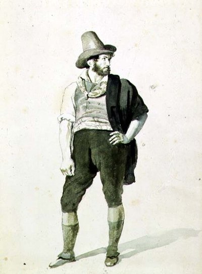 Mladý Ital, kolem roku 1834 (akvarel) od Orest Adamovich Kiprensky