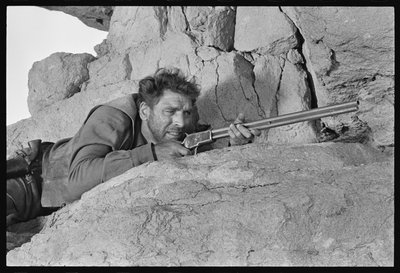 Burt Lancaster ve filmu Lovci skalpů, 1968 (černobílá fotografie) od Orlando Suero
