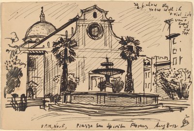 Piazza S. Spirito, Florencie od Oscar F. Bluemner