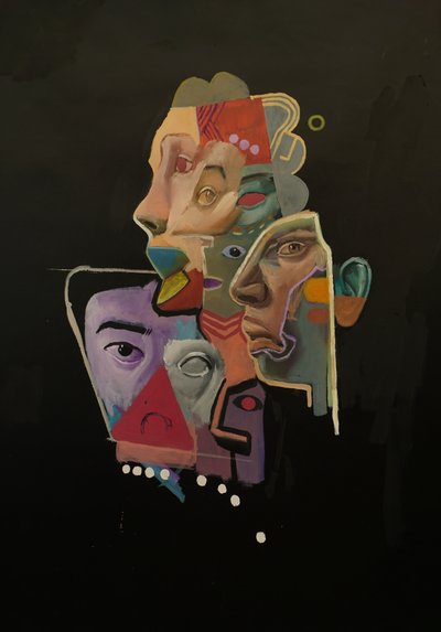 Castel of Colors (Thought Island), 2024-25 (olej a akryl na plátně) od Oscar Nin