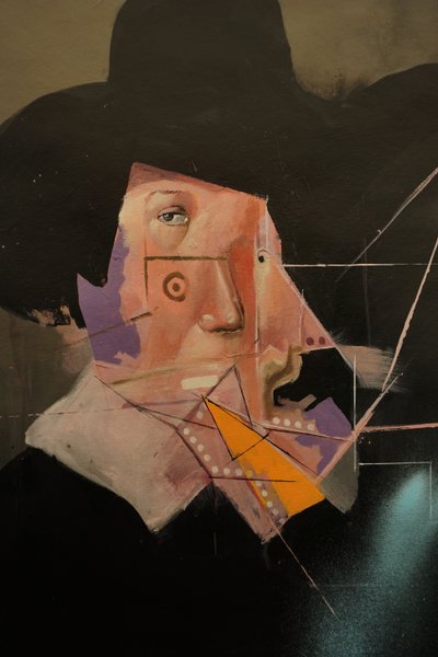 Detail obrazu Remembering Rembrandt, 2019-24 (olej a akryl na plátně) od Oscar Nin