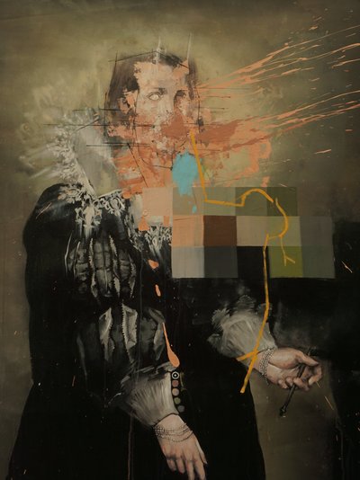 Žlutá linie, 2019 (akryl na plátně) od Oscar Nin