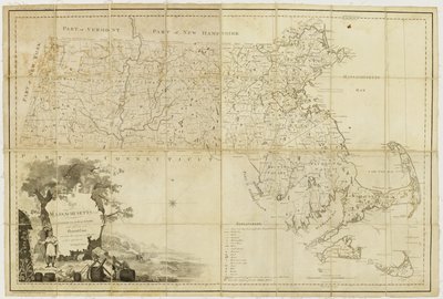 Vlastní mapa Massachusetts: sestavená ze skutečných průzkumů provedených na příkaz generálního soudu a pod kontrolou zástupců jejich jmenování, 1802 od Osgood Carleton