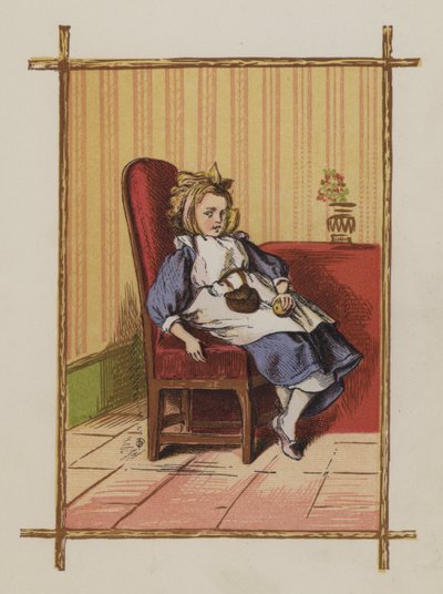 Dívka sedící na židli (barva litho) od Oskar Pletsch