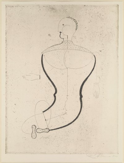 Abstraktní postava vlevo, 1923. od Oskar Schlemmer