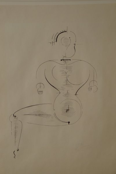 Postava ze strany: Postava H2 sedící, 1921. od Oskar Schlemmer