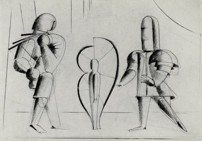 Z jeviště v Bauhausu Jeviště v Bauhausu, 1925. od Oskar Schlemmer