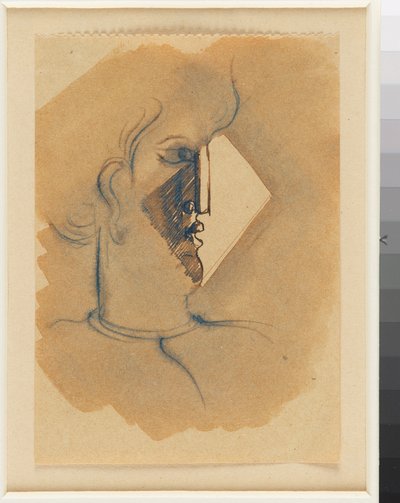 Profilkopf nach rechts mit Licht in Rautenform od Oskar Schlemmer