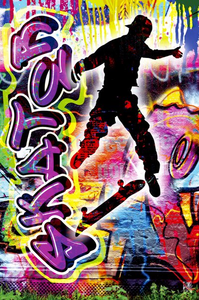 Městský skateboardista a graffiti od Osvaldo Russo