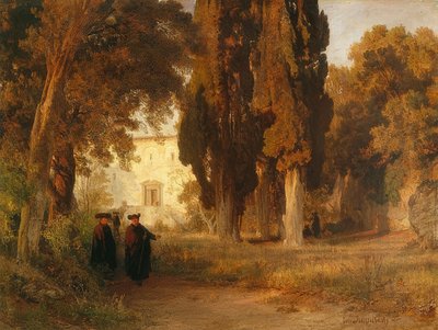 Klášterní zahrada. Po roce 1857 od Oswald Achenbach