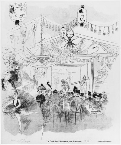 Cafe des Decadents, 16bis rue Fontaine, Paříž, 1890 od Oswald Heidbrinck