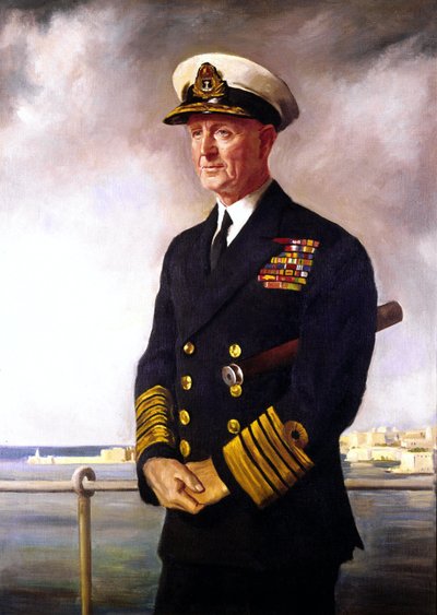 Admirál Cunningham, kopie portrétu od O