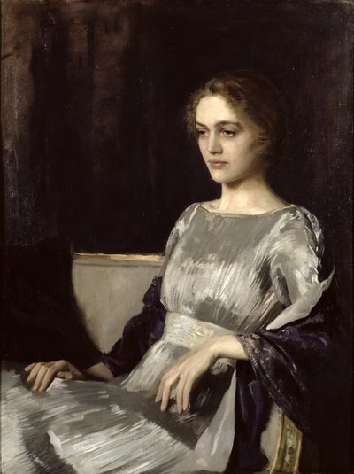 Slečna Muriel Gore v šatech Fortuny od Oswald Hornby Joseph Birley