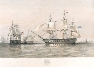 Anglické a francouzské loďstvo v Baltském moři od Oswald Walters (after) Brierly