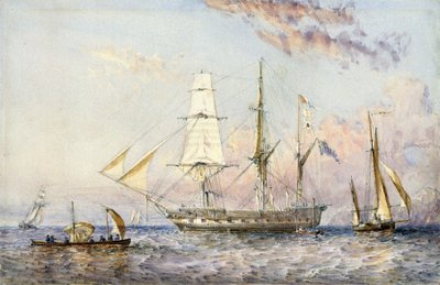 Loď HMS "Rattlesnake" (1822). Akvarel z roku 1853 od Sira Oswalda Waltera Brierlyho (1817-1894). od Oswald Walters Brierly
