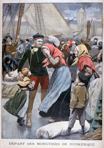 Odjezd lodí na lov tresek z Dunkerque, 1900 od Oswaldo Tofani