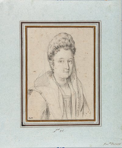 Portrét Costanzy Sforza di Santa Flora (1550-1617), vévodkyně ze Sory a manželky Giacoma Boncompagniho Kresba Ottavia Leoniho (1578-1630) Genes, Musei di Strada Nuova, inv 2431 od Ottavio Mario Leoni