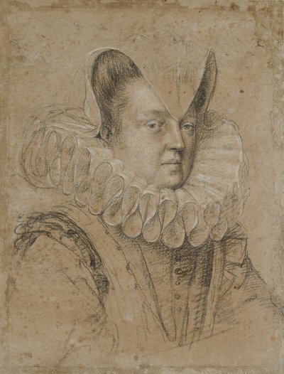 Portrét Margherity, vévodkyně z Ferrary, počátek 17. století od Ottavio Mario Leoni
