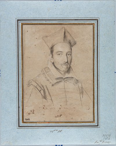 Portrét preláta pravděpodobně kardinála Francesca Maria Bourbon Del Monte Santa Maria (1549-1627) Kresba Ottavio Leoni (1578-1630) 1616 Genes, Musei di Strada Nuova, Fondo Disegni, inv 2418 od Ottavio Mario Leoni